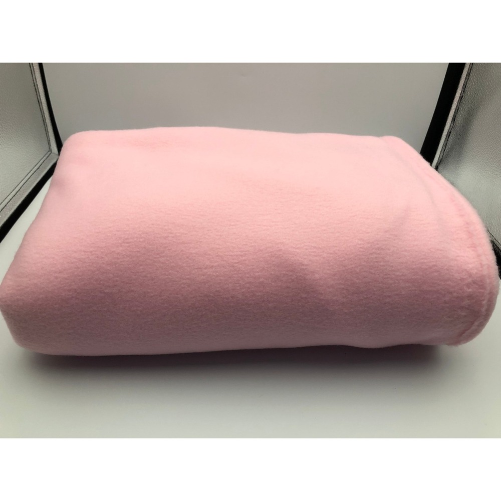 Pink Fleece Fabric 60x83" Deadstock NOS Solid Polar Fleece Crafts Sewing Remnant